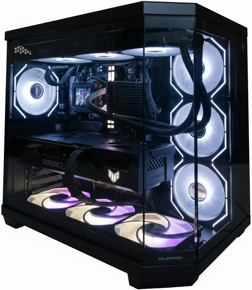 Pc Escritorio Gamer Blanca 5070 Ti 16 GB Ryzen 9 7900x RTX 5070 Ti Enfriamiento Líquido con pantallita 32GB RAM 1 TB NVME SSD Marcas Gama Alta Fuente certificada Bronze Plus Computadora Gamer (Negro)