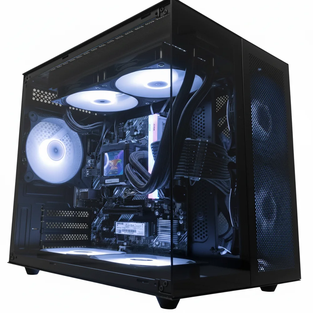 pc-gamer-negra-ryzen-7-5700g-1 PC Gamer Ryzen 7 5700G · 32 GB RAM · 1 TB SSD · Enfriamiento Líquido · Gama Baja