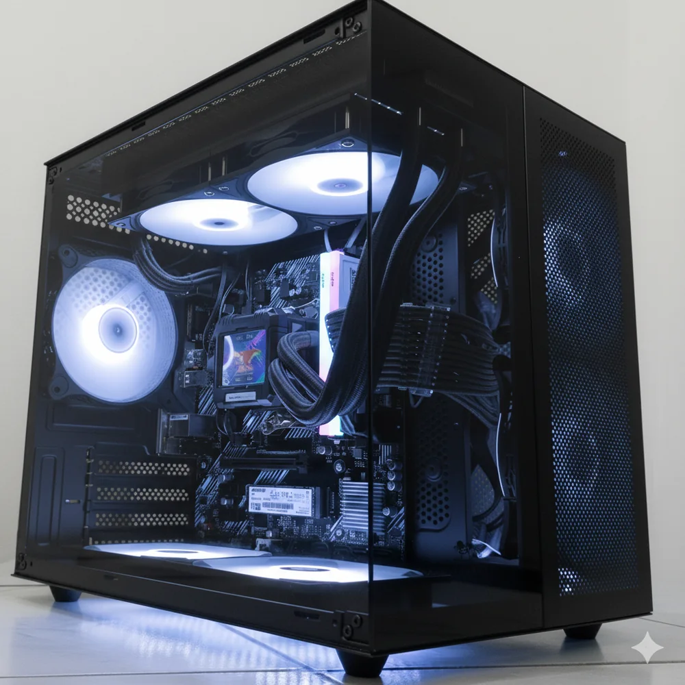 pc-gamer-negra-ryzen-7-5700g-4 PC Gamer Ryzen 7 5700G · 32 GB RAM · 1 TB SSD · Enfriamiento Líquido · Gama Baja