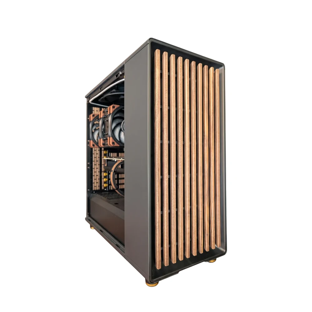 tarjeta-pc-maxima PC Máxima para arquitectura, ingeniería y diseño con gabinete Fractal North negro y frente de madera
